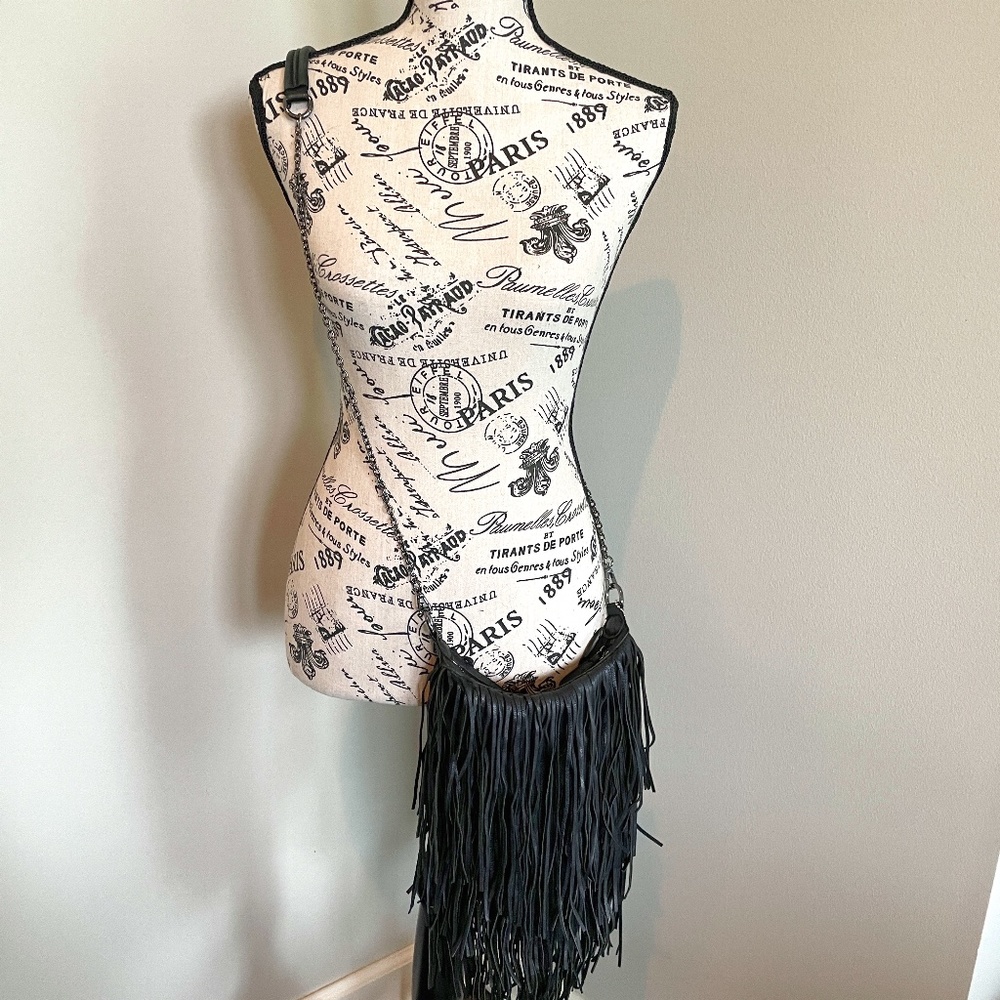 Fringe Black Leather